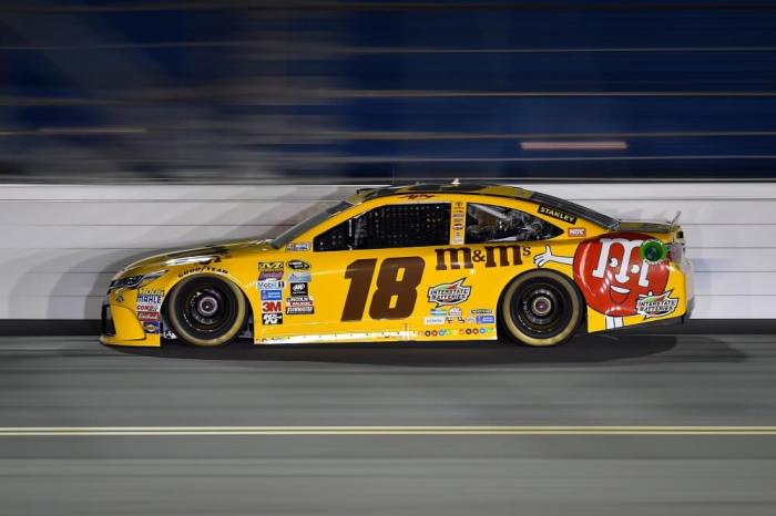 NASCAR Sprint Cup Series driver Kyle Busch (18) during the Cam-Am Duels at Daytona race two at Daytona International Speedway, Daytona Beach, Florida, February 18, 2016.