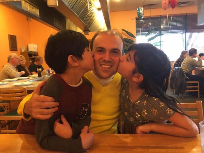 Saeed Abedini and his two young children in a photo posted on his Facebook on February 22, 2016.