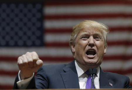 U.S. Republican presidential candidate Donald Trump speaks at a campaign rally in Las Vegas, Nevada, February 22, 2016.