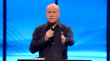 Pastor Greg Laurie preaches at Prestonwood Baptist Church in Plano, Texas, February 28, 2016.