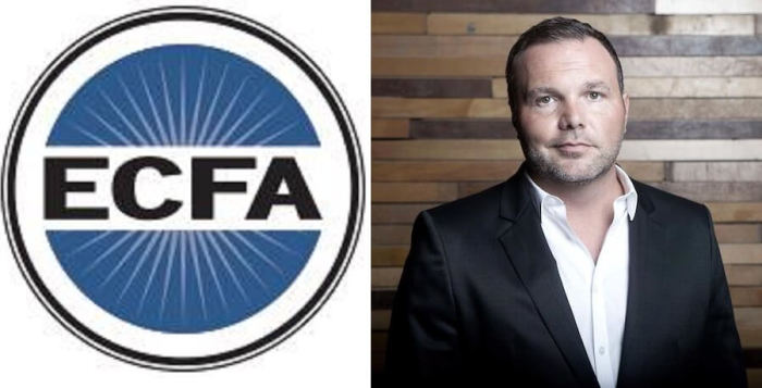 The ECFA logo (L), former Mars Hill Church Pastor Mark Driscoll (R).