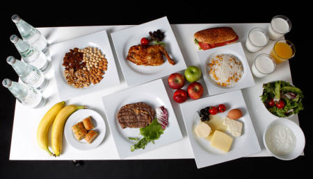 The daily meal intake of Turkish javelin thrower and Olympic hopeful Fatih Avan, 23, is pictured in Ankara May 29, 2012. Avan made the world's second best throw of 2012 but the Olympic Games have a special place in his heart. 'I may have become an elite athlete with my good performances but I can only be a great athlete if I can win an Olympic medal,' he says. Avan complements his rigorous training schedule with a nutritional programme which gives him a daily intake of 3500 kcal. His diet is mainly protein-based. 'A good diet is essential for power. A correct and consistent diet proves its value in my training,' he says. Picture taken May 29, 2012.