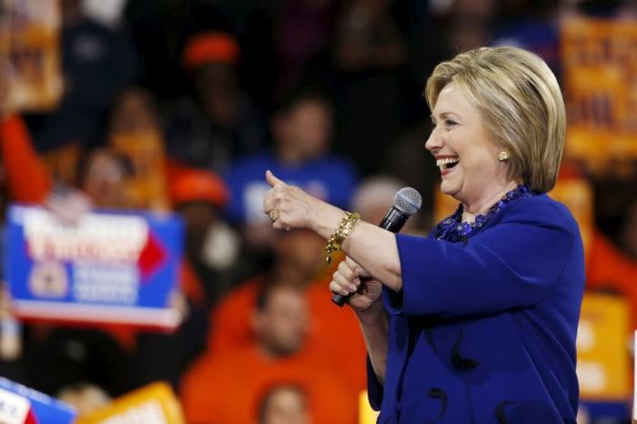 Democratic U.S. presidential candidate Hillary Clinton addresses a 'Hillary for America' rally in New York March 2, 2016.