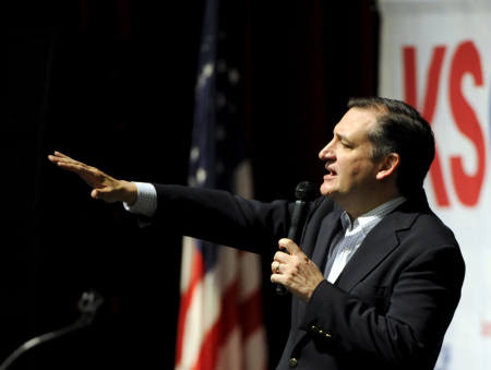 U.S. Republican presidential candidate Senator Ted Cruz speaks at the Kansas Republican Caucus at the Century II Performing Arts and Convention Center in Wichita, Kansas March 5, 2016.