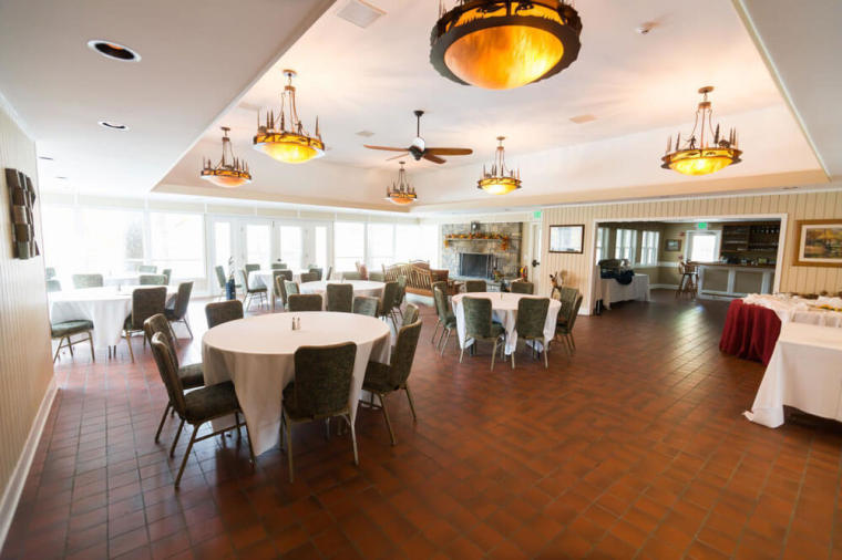 The dining area for one of the facilities at the World Olivet Assembly headquarters.