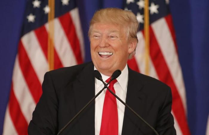 Republican U.S. presidential candidate Donald Trump speaks about the results of the Michigan, Mississippi and other primary elections during a news conference held at his Trump National Golf Club in Jupiter, Florida, March 8, 2016.