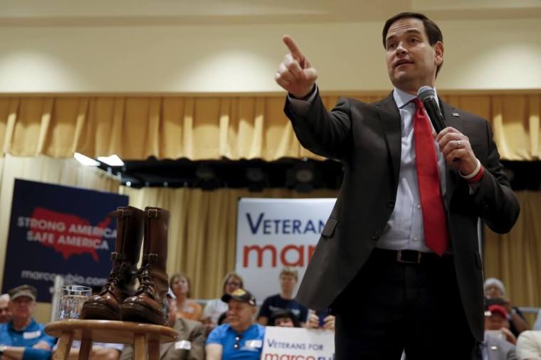 U.S. Senator and Republican presidential candidate Marco Rubio speaks at a campaign rally in The Villages, Florida, March 13, 2016.