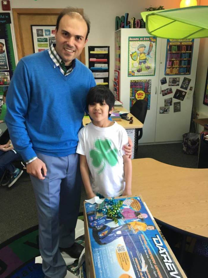 Pastor Saeed Abedini celebrating son Jacob's eight birthday in Boise, Idaho on March 17, 2016.