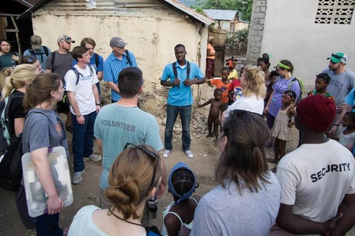 College students serving in Haiti for spring break.