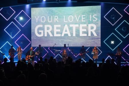 Worship held at the Crystal Lake campus of Willow Creek Community Church.