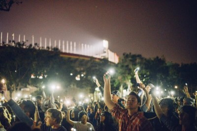 Three consecutive prayer and worship events, called “Field Nights,” were held at the L.A. Coliseum’s South Lawn, on Wednesday through Friday. On Saturday, more than 115,000 people are expected inside the Coliseum for Azusa Now. April 7, 2016.