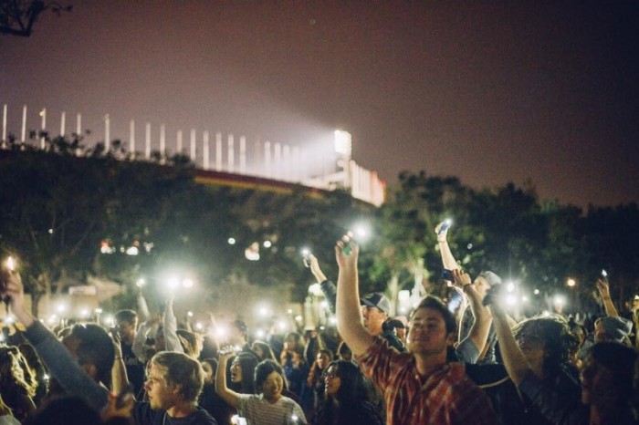 Three consecutive prayer and worship events, called 'Field Nights,' were held at the L.A. Coliseum's South Lawn, on Wednesday through Friday. On Saturday, more than 115,000 people are expected inside the Coliseum for Azusa Now. April 7, 2016.