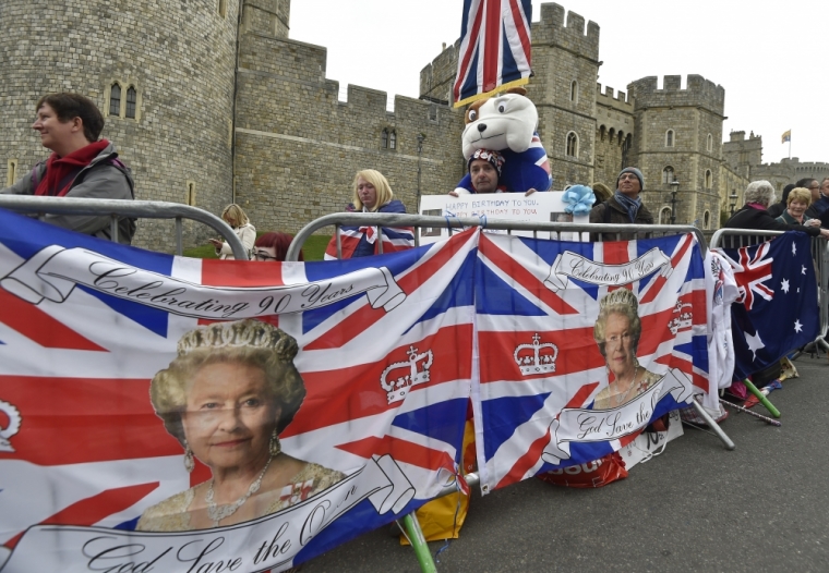 Royal fans gather to celebrate Queen Elizabeth's 90th birthday in Windsor, Britain April 21, 2016.