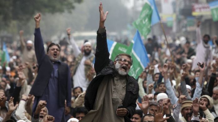 Bangladesh has suffered a wave of Islamist militant violence in recent months, including a series of attacks on mosques, Christian priests and Hindu temples. Protests in this undated photo.