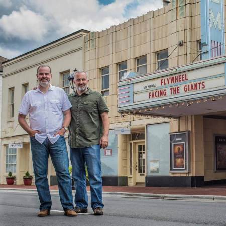 Kendrick Brothers (L to R Alex and Stephen) pose for a promotional photo while filming 'War Room,' 2015.