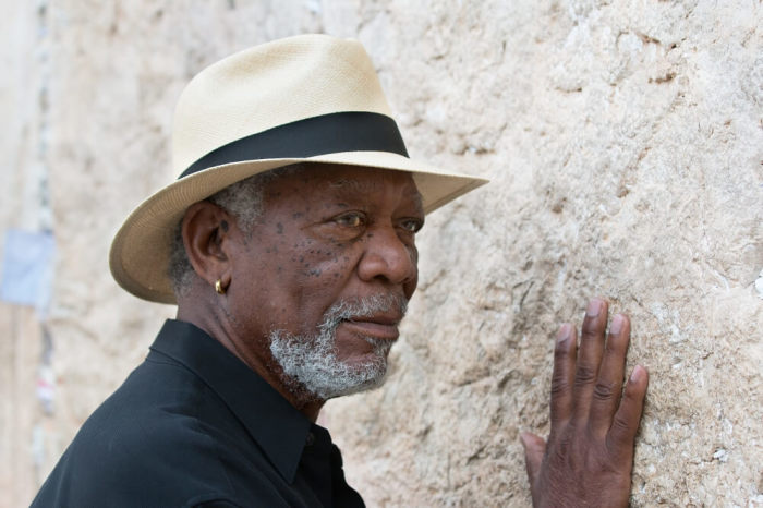 Morgan Freeman on set of 'The Story of God,' 2016.