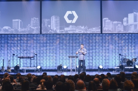 Craig Groeschel of LifeChurch.tv speaks at the Catalyst One Day conference at the Church of the Highlands in Birmingham on Wednesday, May 18, 2016.