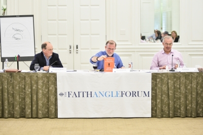 (L to R) James Davison Hunter, Michael Cromartie, David Brooks, on a panel, “Character and Public Life,' at Faith Angle Forum, March 15, 2016, Miami Beach, Florida.