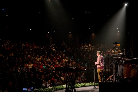 A worship service held at Real Life Church of Santa Clarita, Valencia, California.