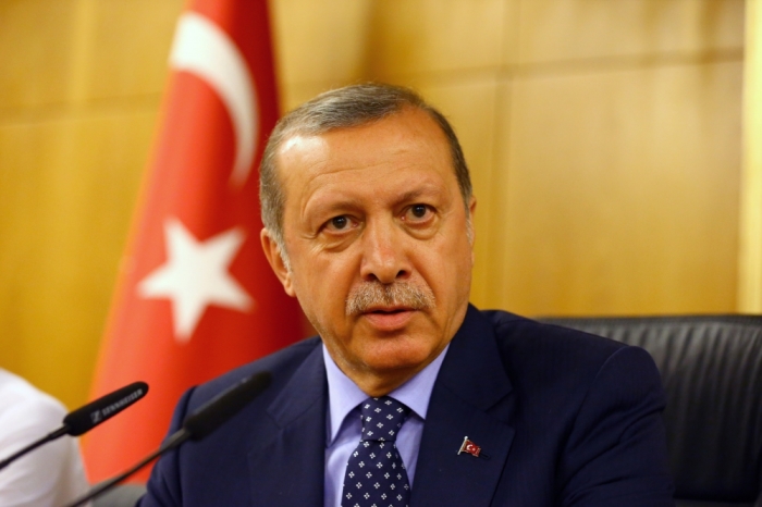 Turkish President Tayyip Erdogan addresses during an attempted coup in Istanbul, Turkey July16, 2016.