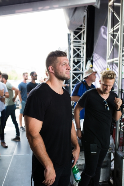 Tim Tebow prepares to speak on stage at Together 2016 on the National Mall in Washington, D.C. on July 16, 2016.