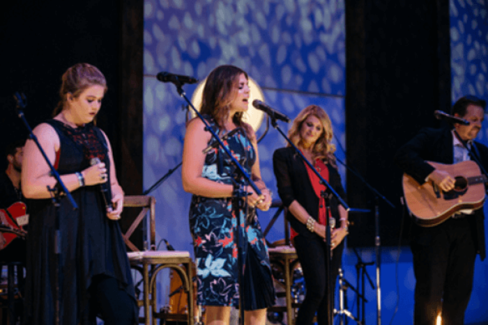 Hillary Scott & The Scott family celebrate Love Remains with spirited performance in Nashville including special guest Ricky Skaggs, July 20, 2016.