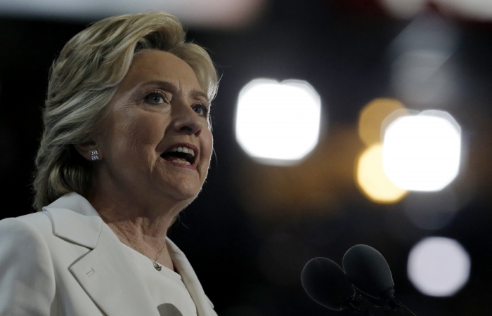 Democratic presidential nominee Hillary Clinton accepts the nomination on the fourth and final night at the Democratic National Convention in Philadelphia, Pennsylvania, U.S. July 28, 2016.