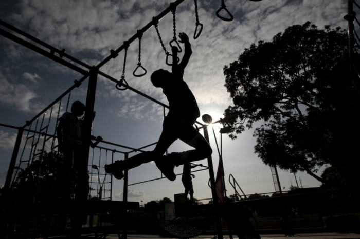 Children play during International Children's Day celebration at a playground in Managua June 1,2015.