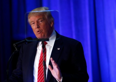 Republican U.S. presidential nominee Donald Trump speaks at Youngstown State University in Youngstown, Ohio August 15, 2016.