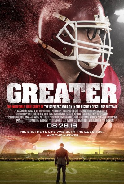 'Greater' the true story of Brandon Burlsworth opens in theaters August 26, 2016.