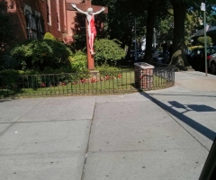 Police Catch Vandal Spray Painting Mary and Jesus Statues Red in Front of Church