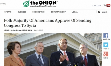 Inspired by The Onion, White House Petition Seeks to Send Congress to Syria