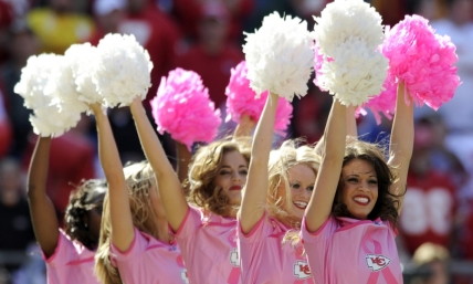 NFL Cheerleaders Breast Cancer Awareness: Cheerleaders Join Players, Refs in Wearing Pink at Sunday Football Games (PHOTO)