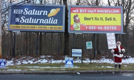 Atheist Group Is Searching for People Who Attempted to Burn Their New Jersey Anti-Christmas Billboard