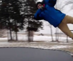 What Happens When You Jump on a Frozen Trampoline? Something Amazing (VIDEO)