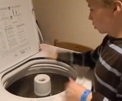 10-Year-Old Boy Has Very Unique Talent – Incredible Drum Display On Washing Machine