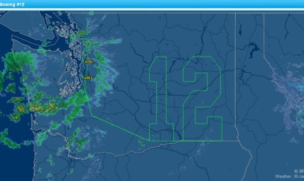 747 Flies Seahawks 12 Pattern Over State of Washington [RADAR IMAGE]