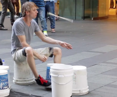 Best Street Drummer Ever? This Paint Bucket Performance Will Blow Your Mind! (VIDEO)