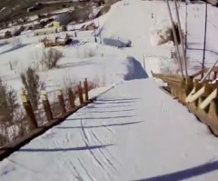 Scared Girl Gives Herself Pep Talk to Take First Ski Jump (VIDEO)