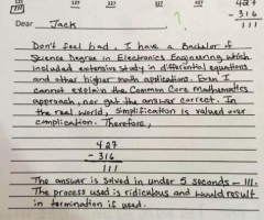 See How a 'Frustrated Parent' Hammered Common Core on Their Child's Math Homework (PHOTO)