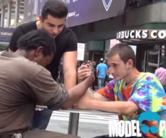 Homeless Man Arm Wrestles For $100, But What He Does at the End is Jaw Dropping