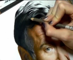 Amazing Detailed Portrait of Robin Williams Drawn by a 20-Year-Old Artist – Wow! (VIDEO)