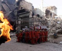 Children Placed in Cage Mimicking Burning of Jordanian Pilot as Anti-Assad Activists Ask Why West Has Forgotten Syrian Victims