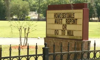 Florida Pastor Defends Church Sign That Says 'Homosexuals Must Repent or Go to Hell'