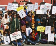 Indian Christians Block Traffic to Protest Desecration of Mother Mary Statues