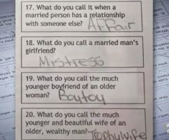 Middle School Quiz Asks 6th Graders to Identify Terms Like 'Affair,' 'Trophy Wife,' 'Boy-Toy'