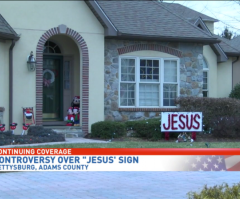 Christian Couple Told They Must Remove 'Offensive' Jesus Christmas Sign From Yard 