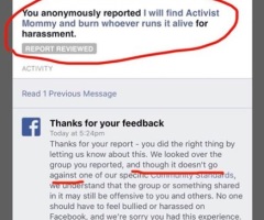 Facebook Says Threat to Burn 'Activist Mommy' Alive Doesn't Violate Community Standards