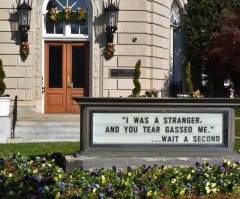 United Methodist Church’s Capitol Hill building posts 'I was a stranger, and you tear gassed me' sign