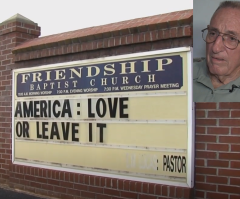 Pastor defends Trump with 'America: Love or leave it' sign amid furor over 'go back' remarks